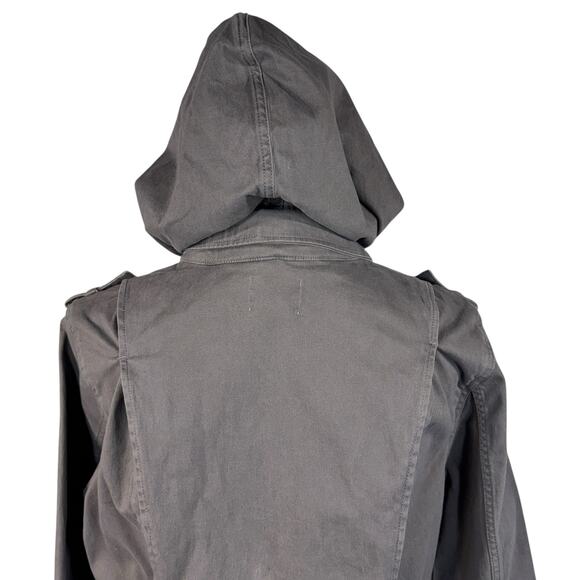 Market & Spruce Medium Kathleen Cargo Jacket Hooded Pockets Stretch Full-Zip New - Picture 6 of 12